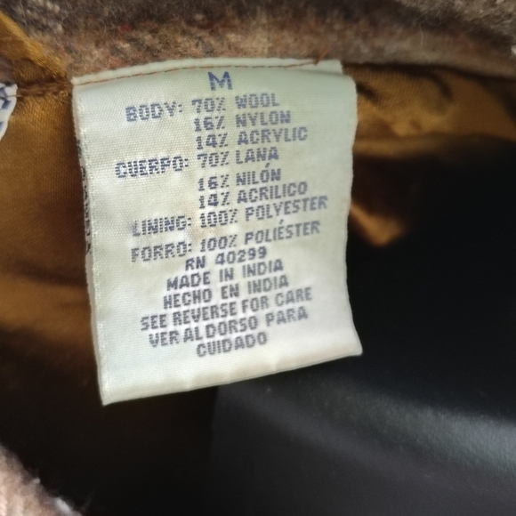 Women's Medium Vintage Wool Blend Cropped Button Brown Plaid Jacket - Picture 5 of 6